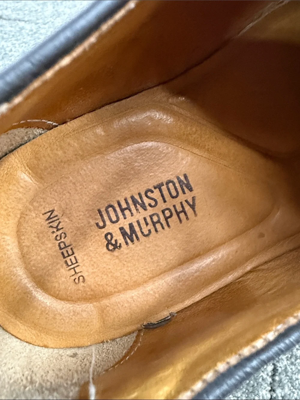 Johnston & Murphy Shoes Mens 10.5 M Classic Brown Leather Derby Plain Toe